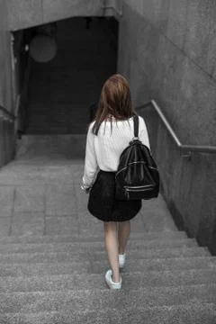 Beauty fashion model posing on city Stock Photos