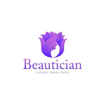 Beauty flower face logo Stock Illustration