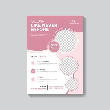 Beauty flyer template design Stock Illustration