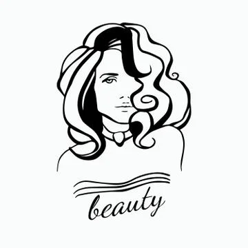 Beauty girl logo Stock Illustration