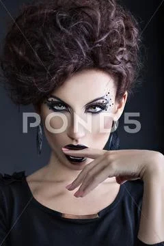 Beauty girl rubs Stock Photos