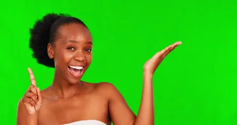 Beauty, green screen and tutorial with a black woman influencer happy about her 스톡 동영상 242084949