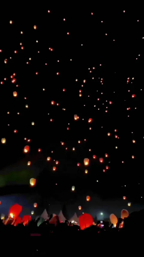 The beauty of lanterns at night Stock Footage 218262331