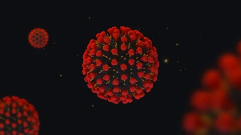 Beauty macro 3d render of coronavirus and particles Stock Footage 127635960