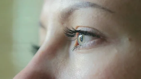 Beauty Macro Close-up eye blinking Stock Footage 51704176