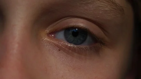 Beauty Macro Close-up eye blinking Stock Footage 91071842