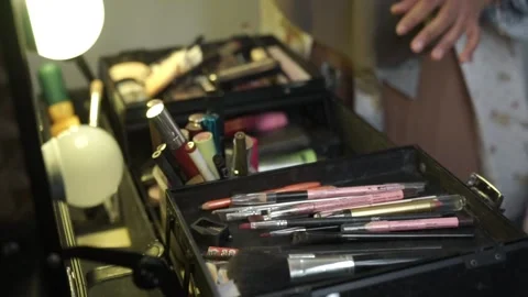 Beauty Makeup Application Process Transition Footage Vídeos de archivo 342396409