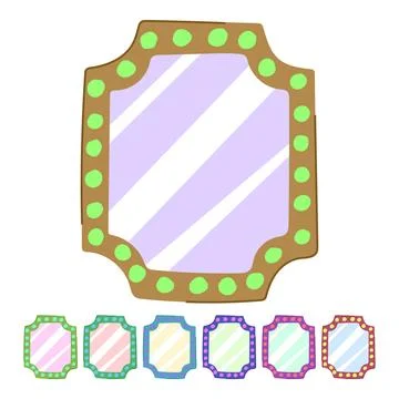 Beauty makeup mirror frame vector cartoon graphic 스톡 일러스트