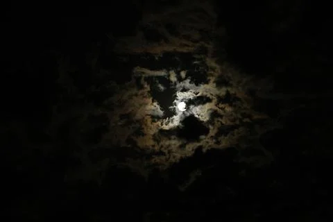 The beauty of the moon in the clouds Stock Photos
