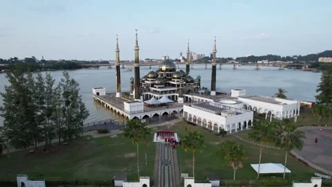 The beauty of the mosque by the river Stock Footage 242566483