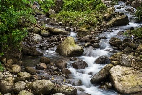 The Beauty of Natural Patterns: Slow Shutter Speed Images of Water Flowing .. 스톡 사진