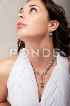 Beauty with necklace Stock Photos