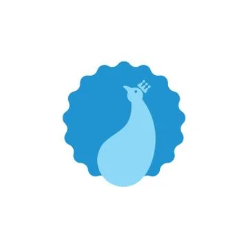 Beauty peacock simple logo vector Stock Illustration