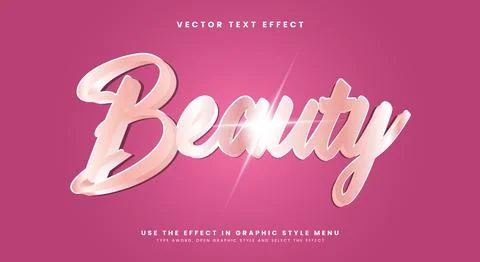 Beauty Pink 3D editable text effect Template Stock Illustration