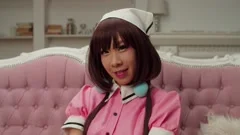 Playful cute Asian woman in maid cosplay Stock Video Pond5