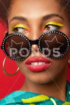 Beauty portrait of a dark-skinned model Stock Photos