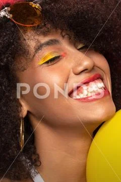 Beauty portrait of a laughing model Stock Photos