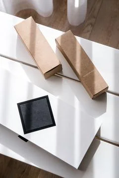 Beauty product packaging boxes Stock Photos