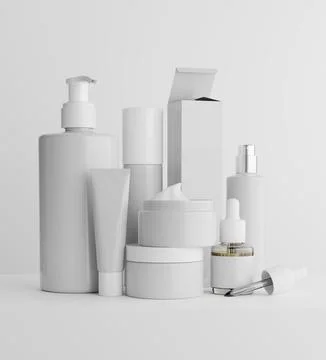 Beauty products presentation, studio setup. Stock Illustration