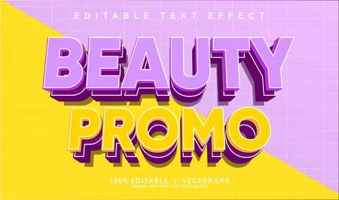Beauty promo vector text effect with modern style design Stock Illustration