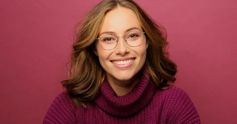 Beauty in red studio Video stock 80500546