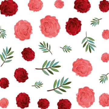 Beauty rose with leafs pattern イラスト素材