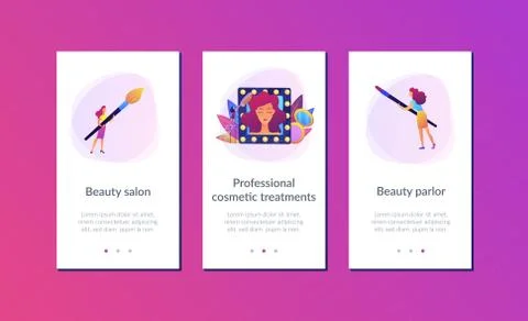 Beauty salon app interface template. Illustrazione stock
