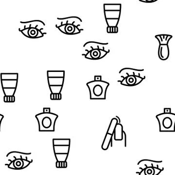 Beauty Shop Vector Seamless Pattern Stock Illustration