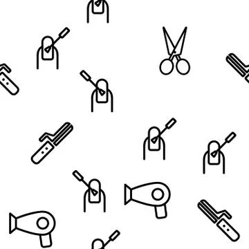 Beauty Shop Vector Seamless Pattern Stock Illustration
