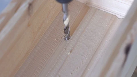 Beauty of slow motion in construction and repair. working with wood - drilling 動画素材 108207032