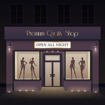 Beauty Store Front View Template Stock Illustration