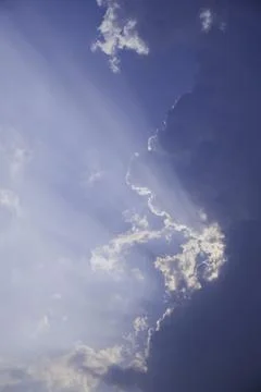 The beauty of sun shines through the clouds. Stock Photos