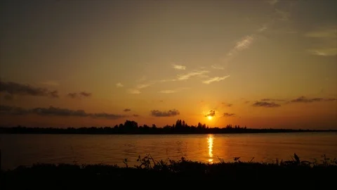 Beauty sunset at river Stock Footage 102409785