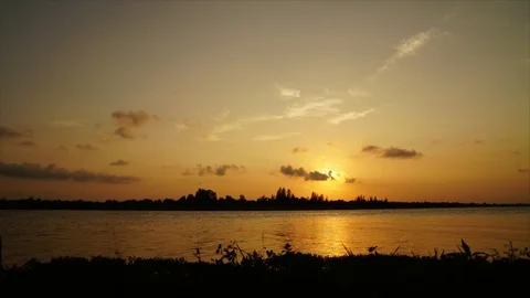 Beauty sunset at river Stock Footage 102409809