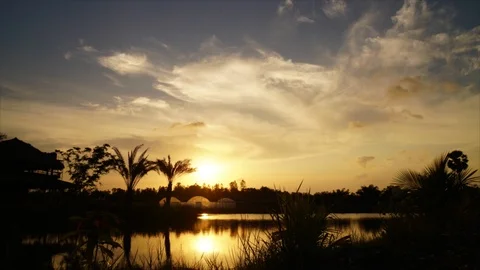 Beauty sunset at river Stock Footage 102409915