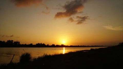 Beauty sunset at river Stock Footage 102409994
