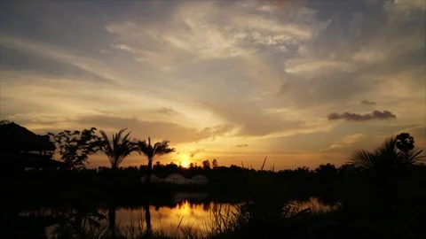 Beauty sunset at river Stock Footage 102410023