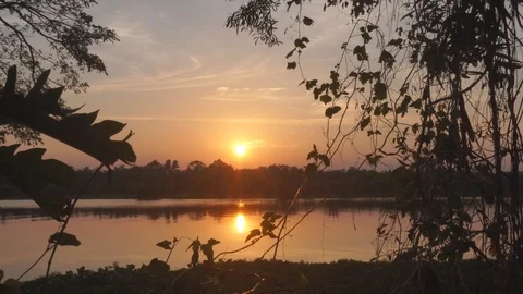 Beauty sunset at river Stock Footage 102410753