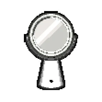 Beauty table mirror pixel art vector illustration Stock Illustration
