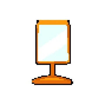 Beauty table mirror pixel art vector illustration Stock Illustration
