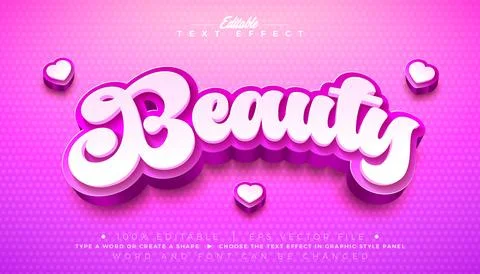 Beauty Text Effect Design Editable Vector Graphic Style with 3d Typography Le Stock Illustration
