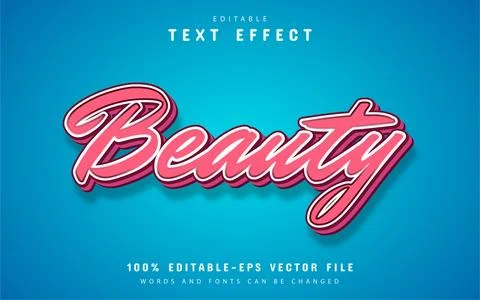Beauty text effect editable Stock Illustration