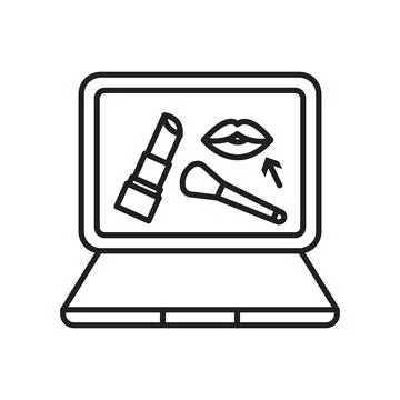 Beauty Tutorial Video Icon Ideal for Makeup Application and Education Stock Illustration