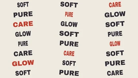 Beauty Typography Motion Graphics - Pure, Care, Glow, Soft Vidéo 344851151
