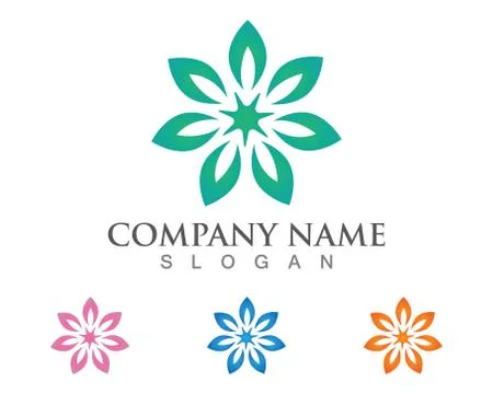 Beauty Vector leaf flowers design logo Template icon Stock Illustration