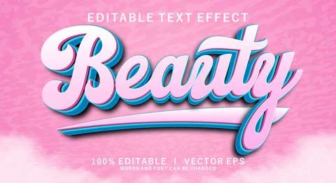 Beauty vector text effect with modern style design Stock Illustration