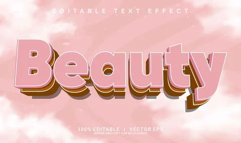 Beauty vector text effect with modern style design Stock Illustration