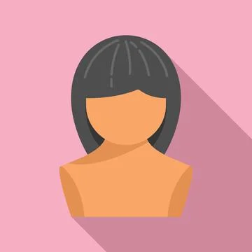 Beauty wig icon flat vector. Head style Stock Illustration
