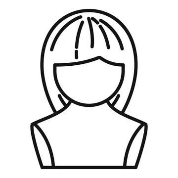 Beauty wig icon outline vector. Head style Stock Illustration