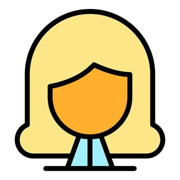 Beauty wig icon vector flat Stock Illustration